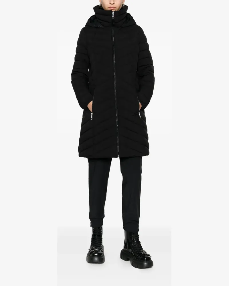 DKNY zip-up quilted parka coat - Schwarz Schwarz