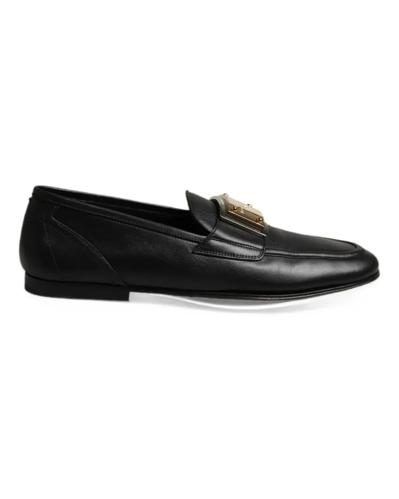 Dolce & Gabbana logo-plaque leather loafers - Schwarz Schwarz
