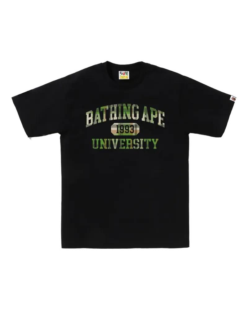 BAPE camouflage-print logo-print T-shirt - Schwarz Schwarz