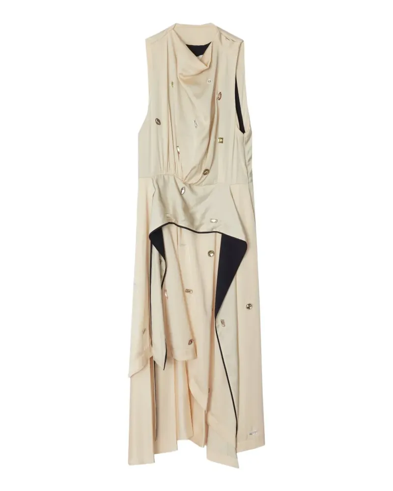 3.1 phillip lim gem-embellished draped midi dress - Nude Nude