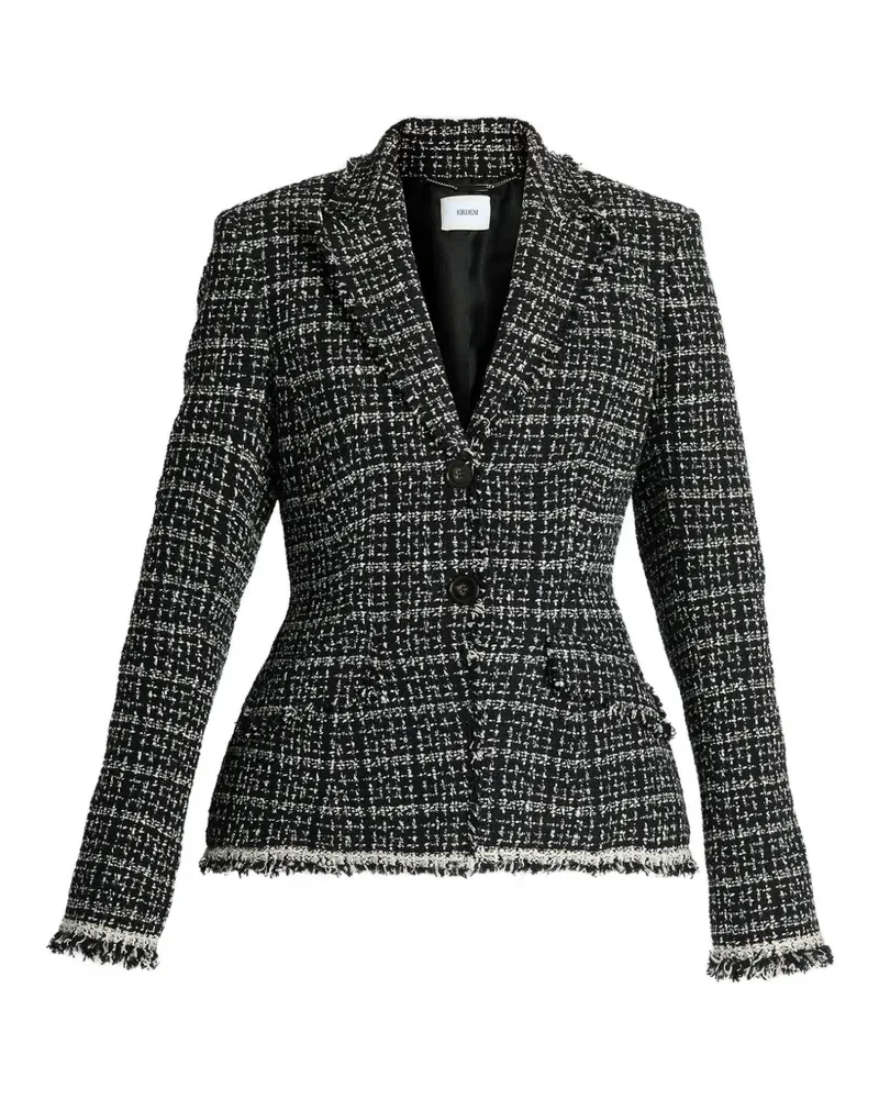 Erdem tweed single-breasted blazer - Schwarz Schwarz