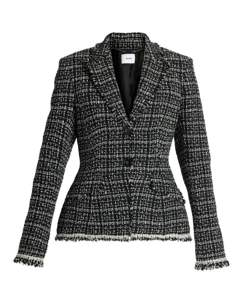 Erdem tweed single-breasted blazer - Schwarz Schwarz