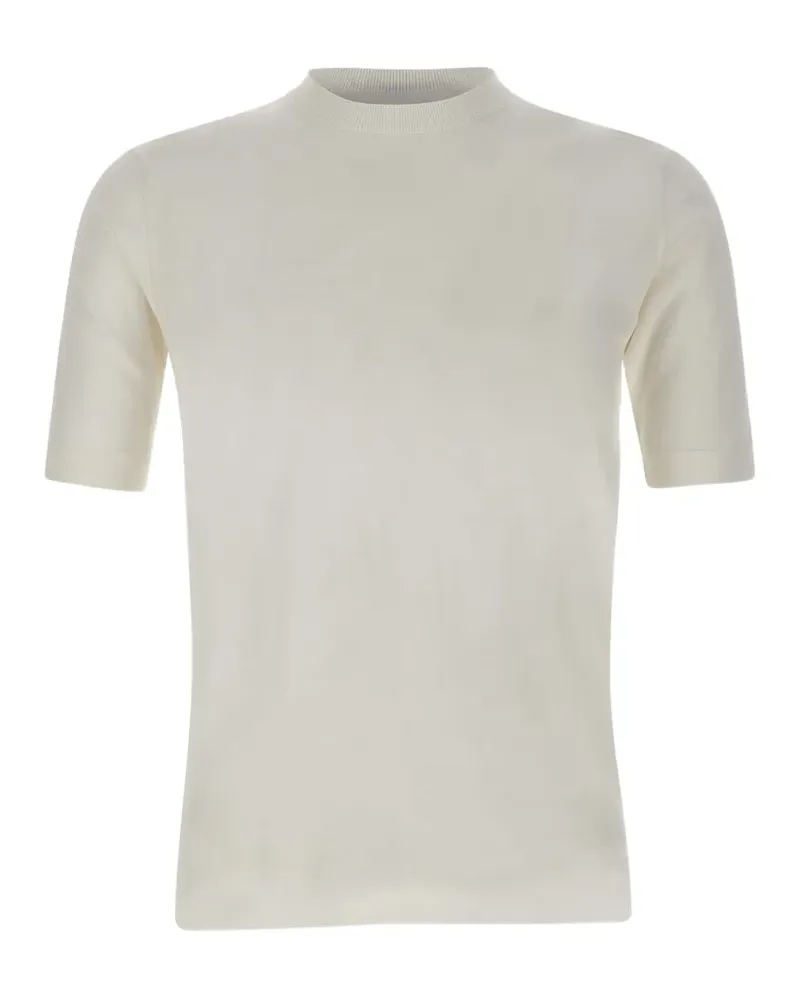 Filippo de Laurentiis T-Shirt mit geripptem Besatz - Weiß Weiß