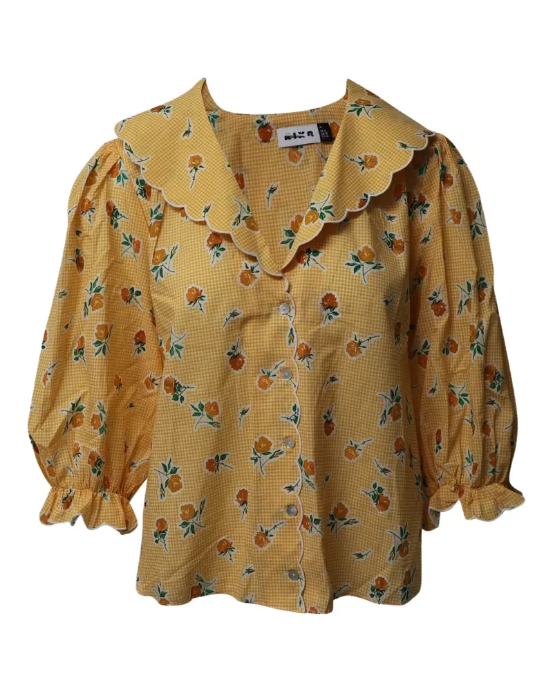 RIXO Bluse mit Vichy-Karo - Gelb Gelb