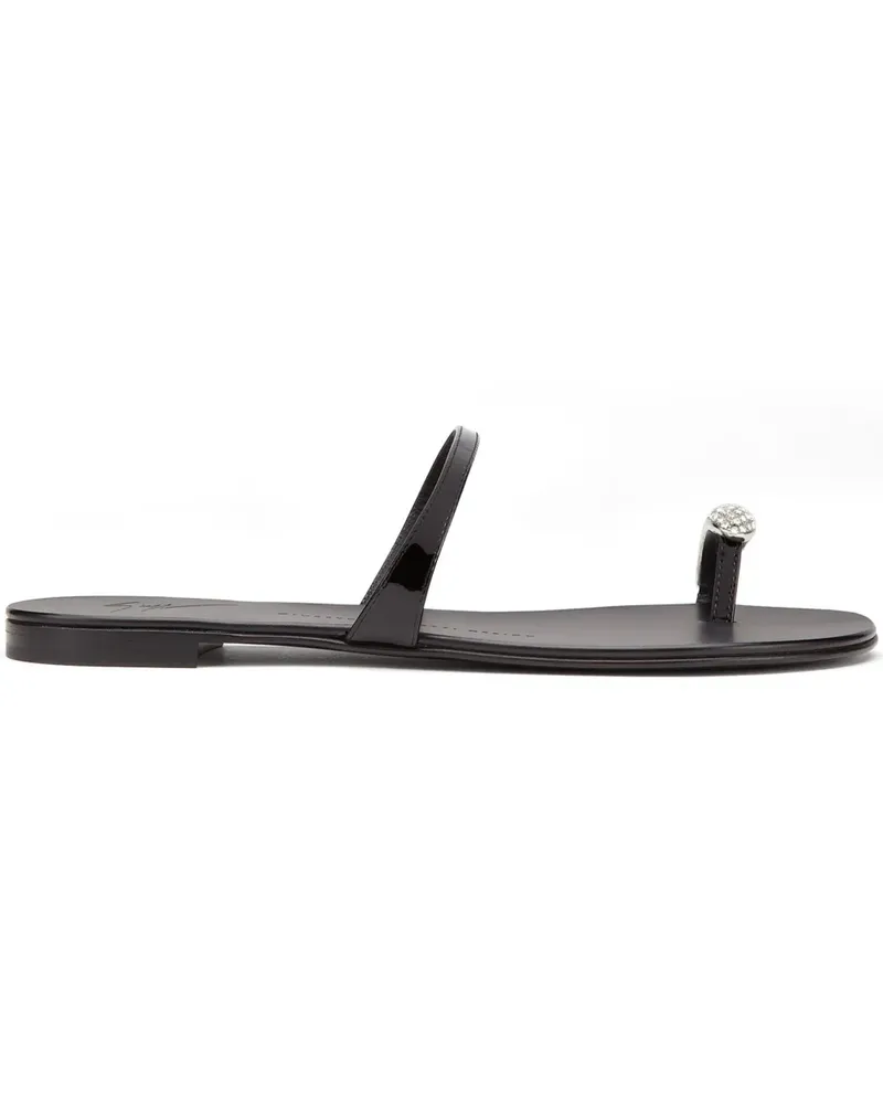 Giuseppe Zanotti Ring Sandalen mit Kristallen - Schwarz Schwarz