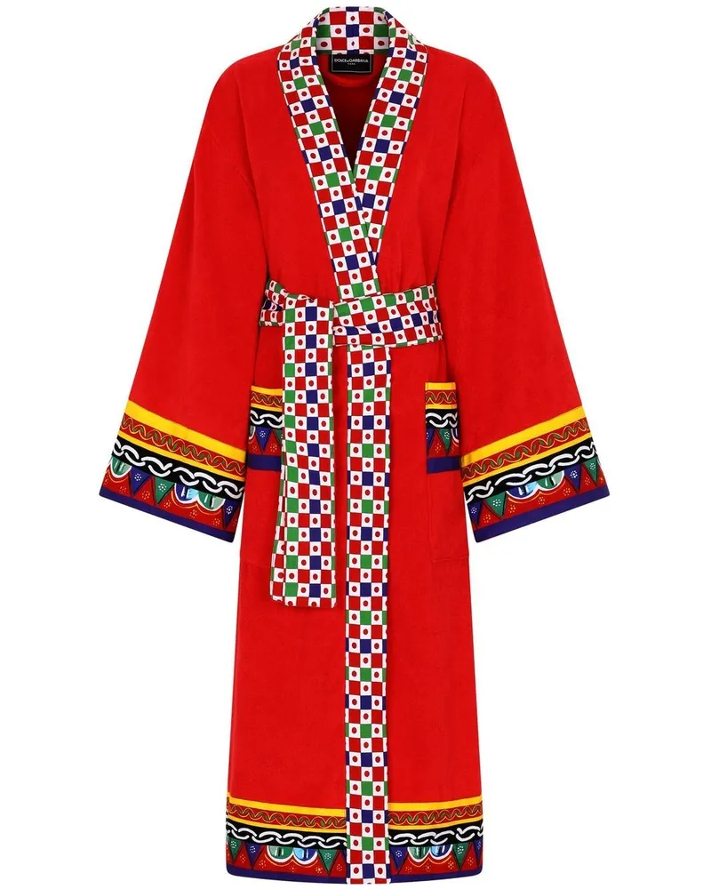 Dolce & Gabbana Bademantel aus Frottee Rot