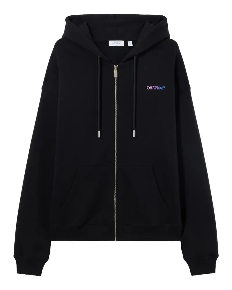 OFF-WHITE gradient-logo zip-up hoodie - Schwarz Schwarz