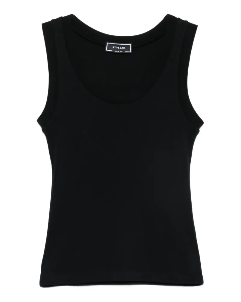 STYLAND ribbed-knit tank top - Schwarz Schwarz