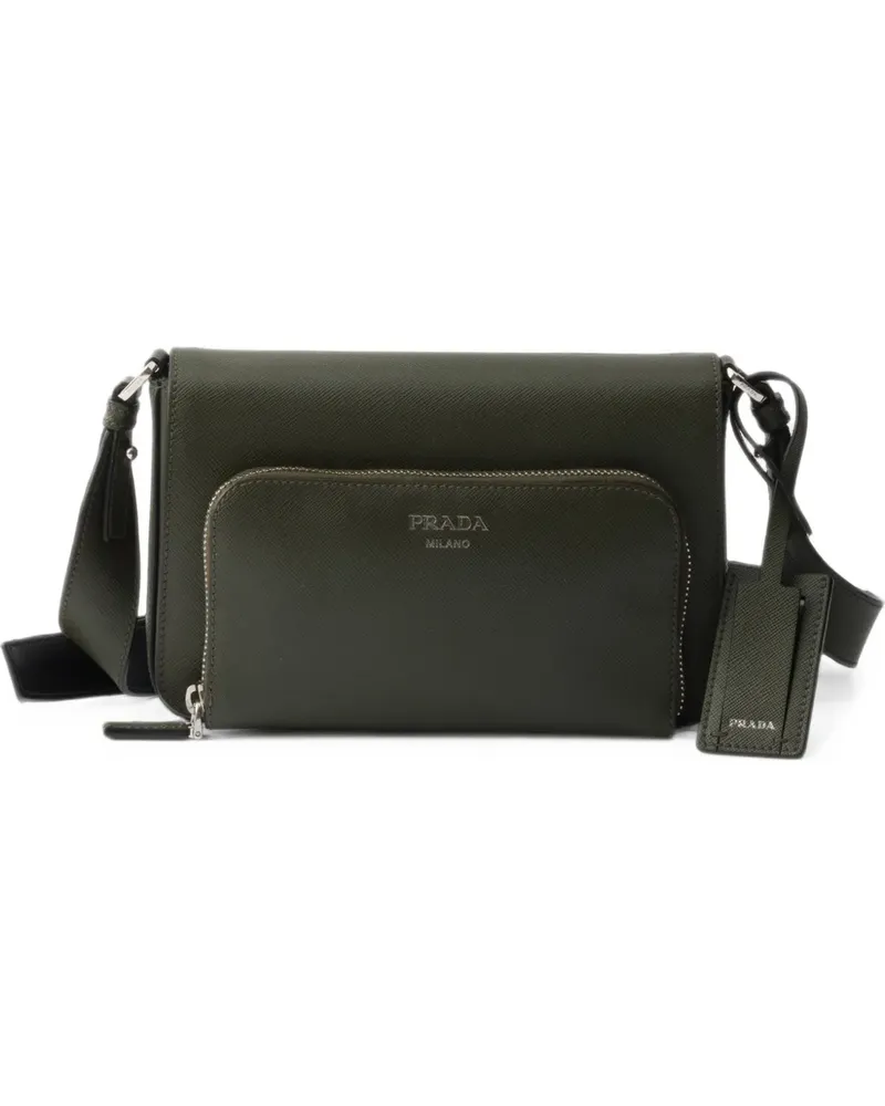 Prada Schultertasche aus Saffiano-Leder - Grün Grün