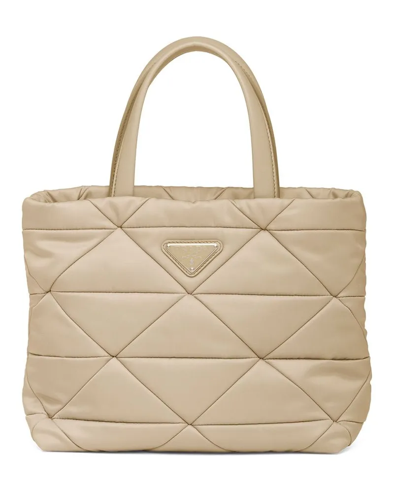 Prada Handtasche mit Logo-Schild - Nude Nude