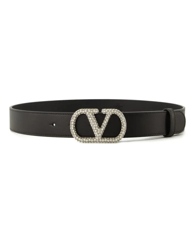 Valentino Garavani VLogo Signature crystal-embellished belt - Schwarz Schwarz