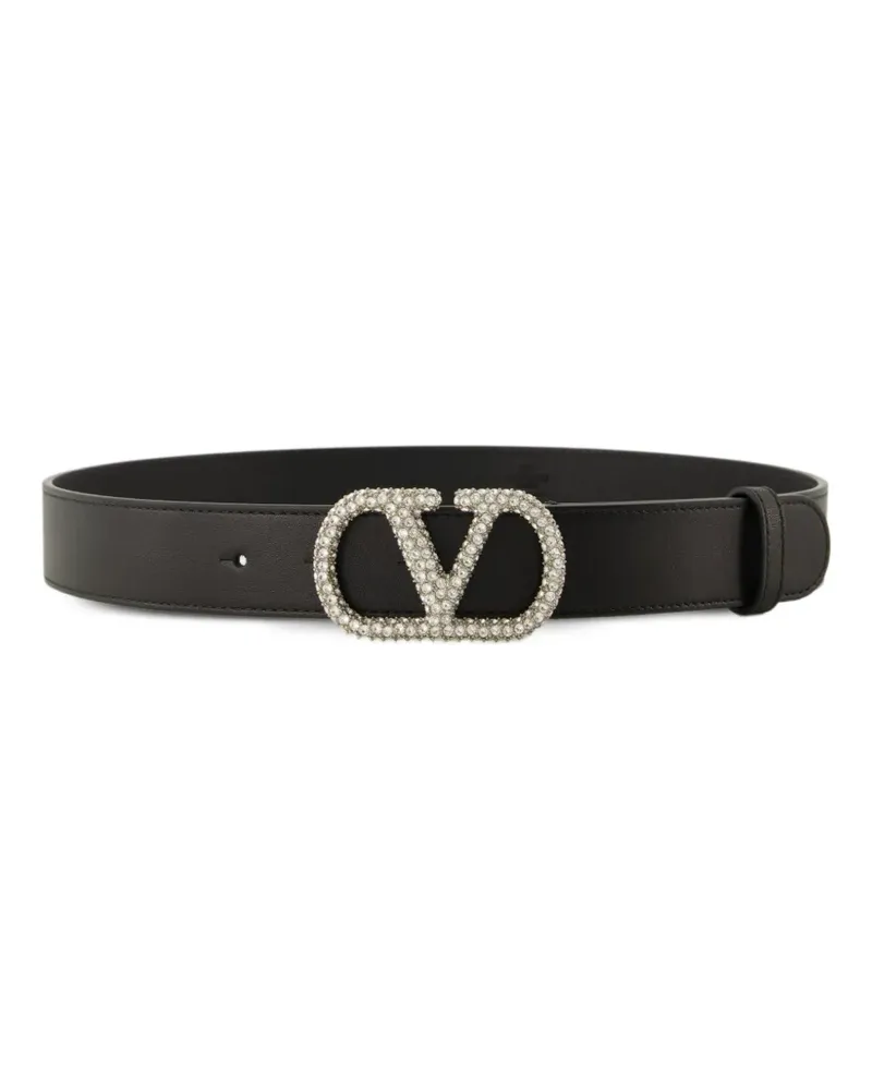 Valentino Garavani VLogo Signature crystal-embellished belt - Schwarz Schwarz