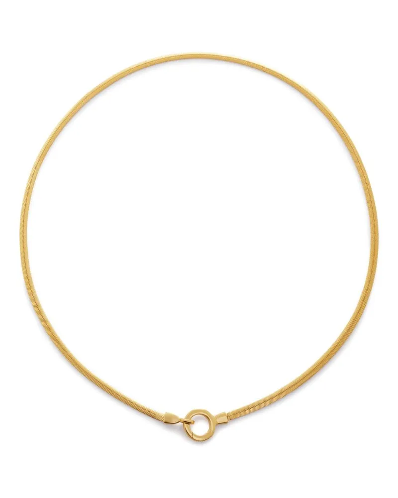 Monica Vinader 18kt Goldhalskette mit Schlangen-Anhänger Gold