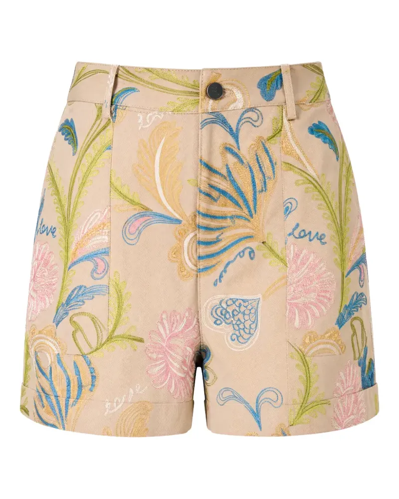 Cinq à Sept Bestickte Addie Mini-Shorts - Nude Nude