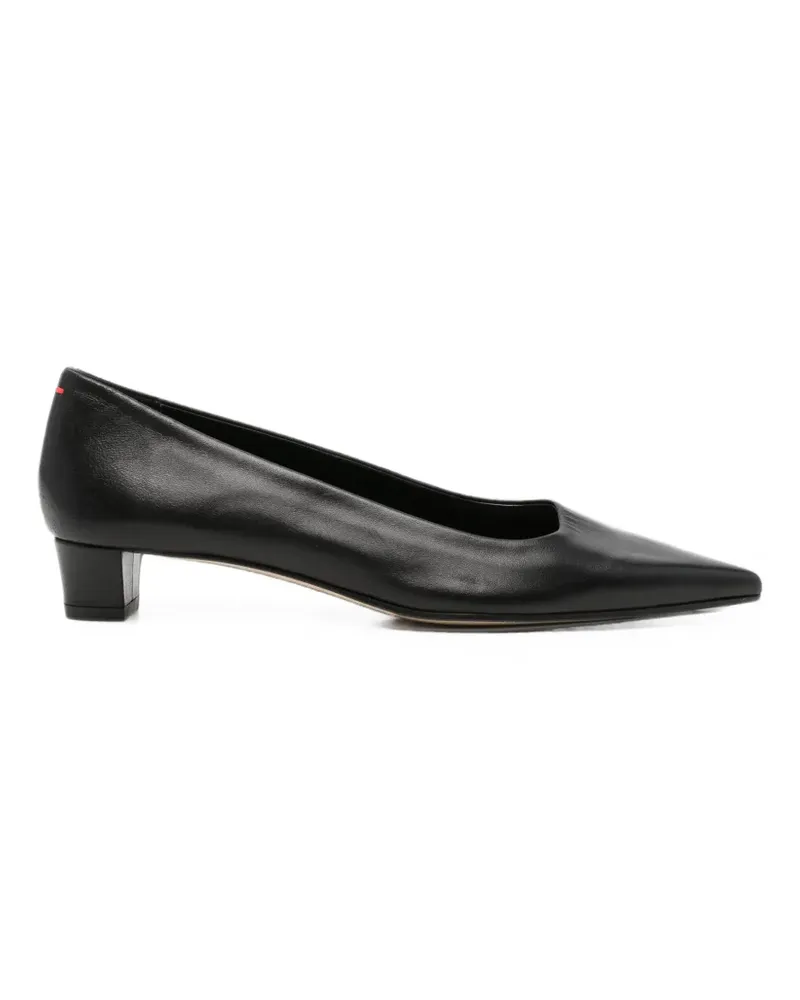 aeyde Spitze Pumps mit Blockabsatz - Schwarz Schwarz