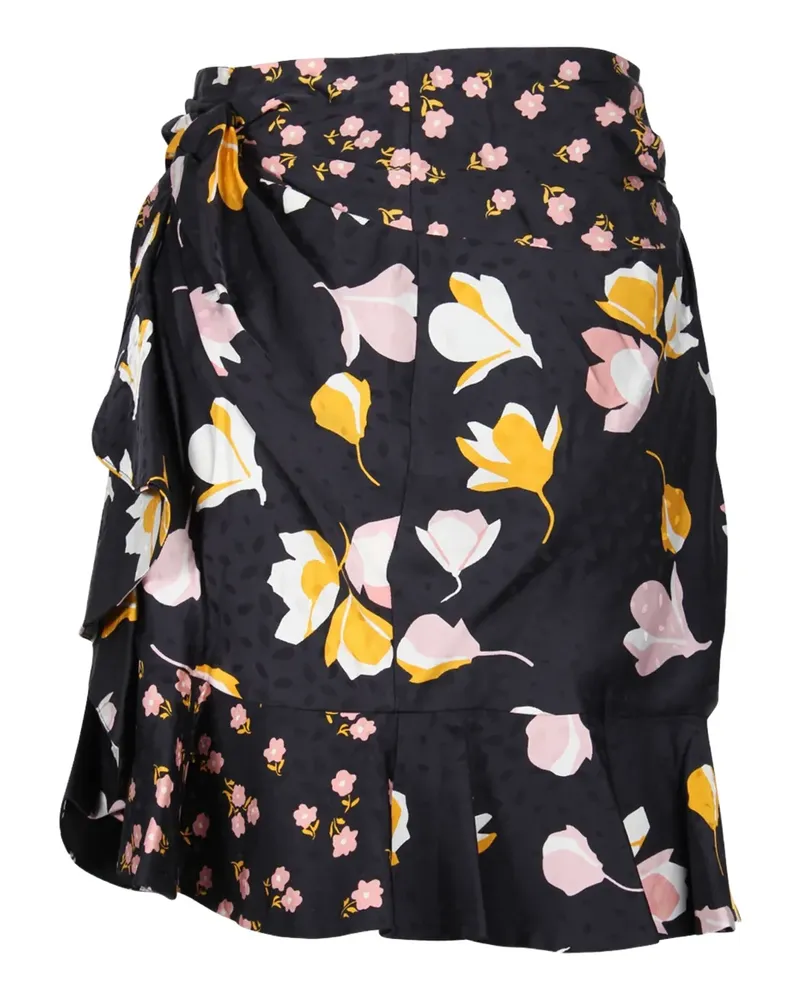Self-Portrait floral-print mini skirt - Schwarz Schwarz