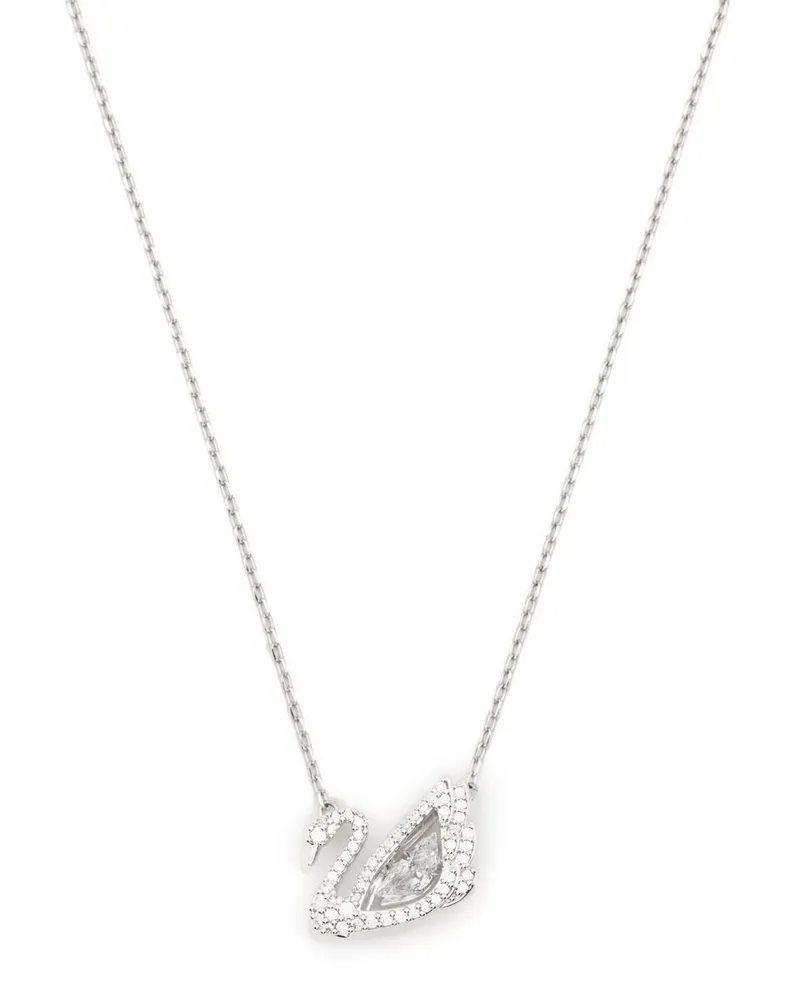 Swarovski Kristallverzierte Kette mit Logo - Silber Silber