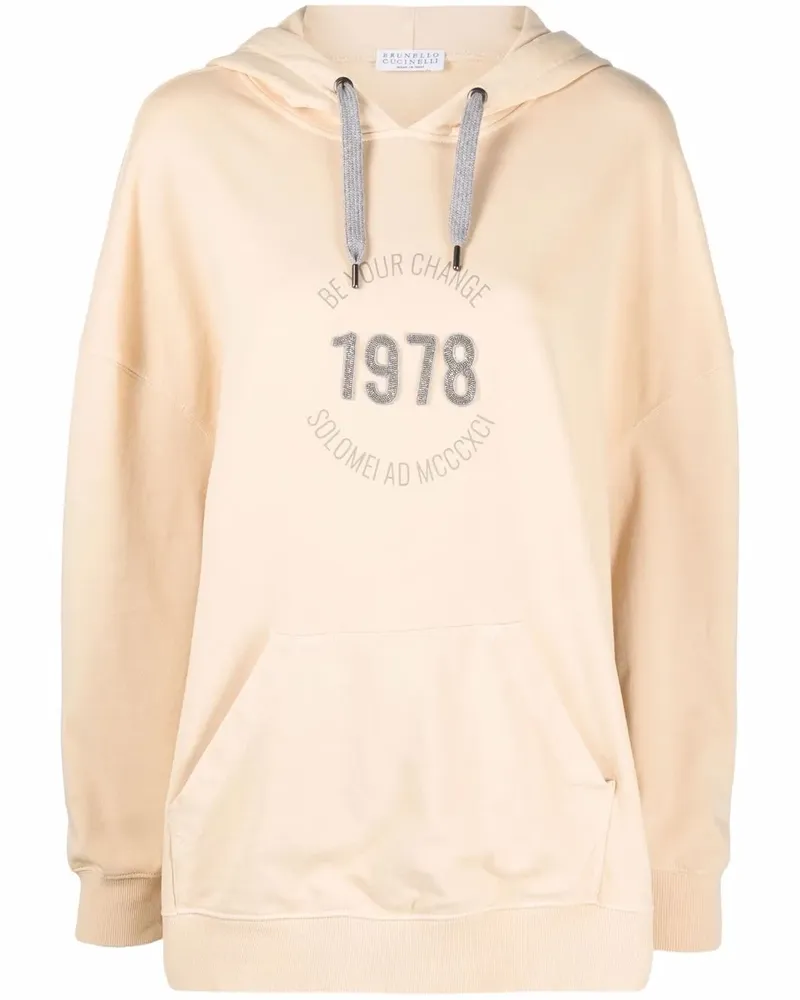 Brunello Cucinelli Hoodie mit Logo-Print - Gelb Gelb