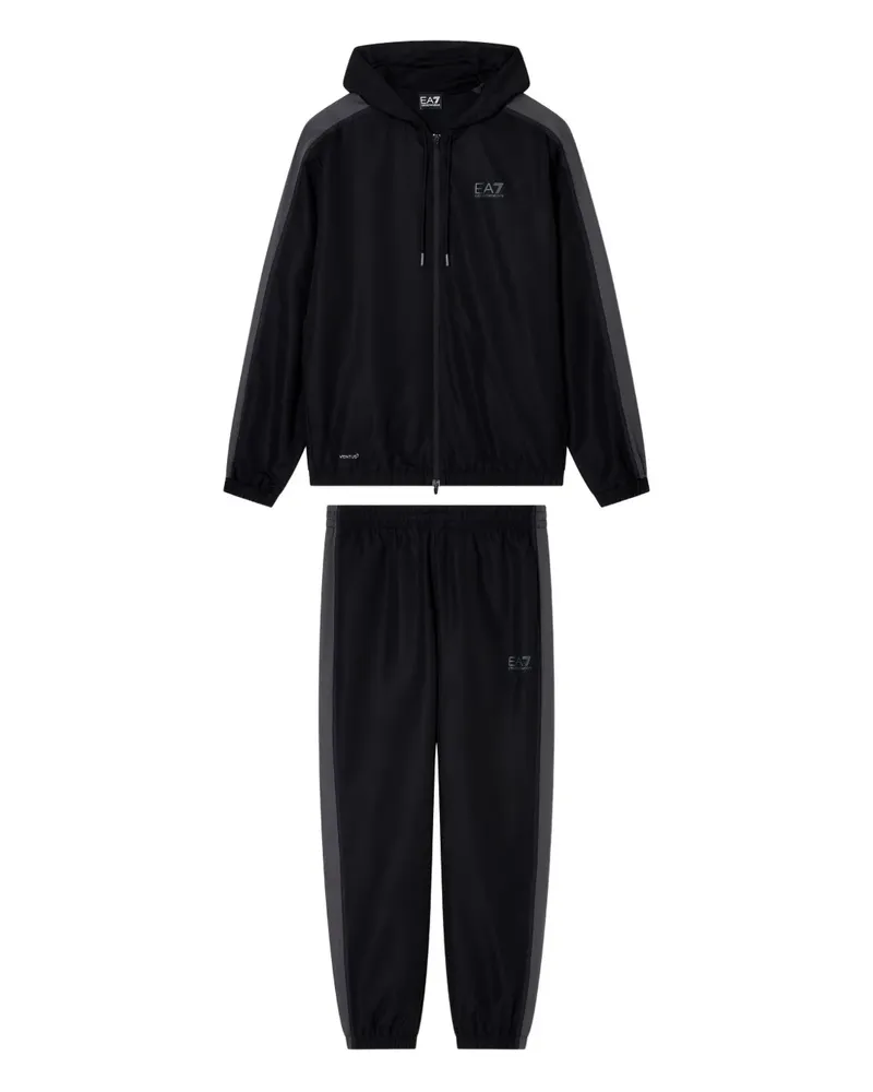EA7 Jogginganzug mit Logo-Print - Schwarz Schwarz