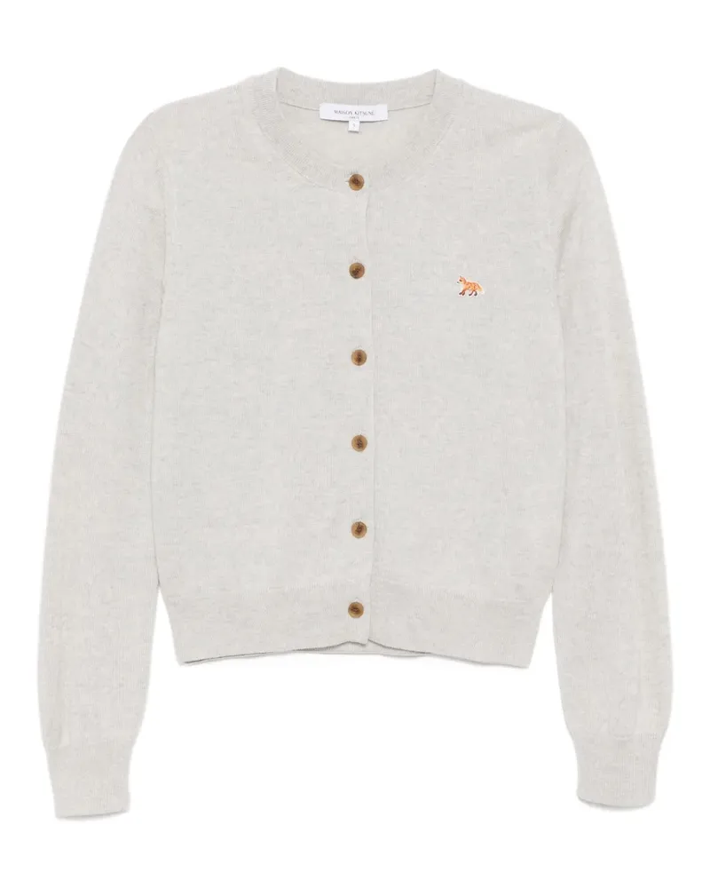 Kitsuné Cardigan mit Logo-Patch - Grau Grau