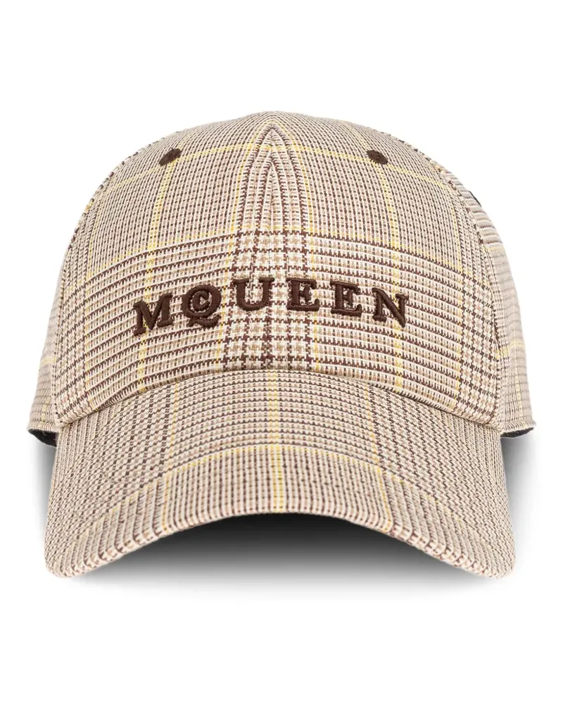 Alexander McQueen Karierte Baseballkappe - Nude Nude