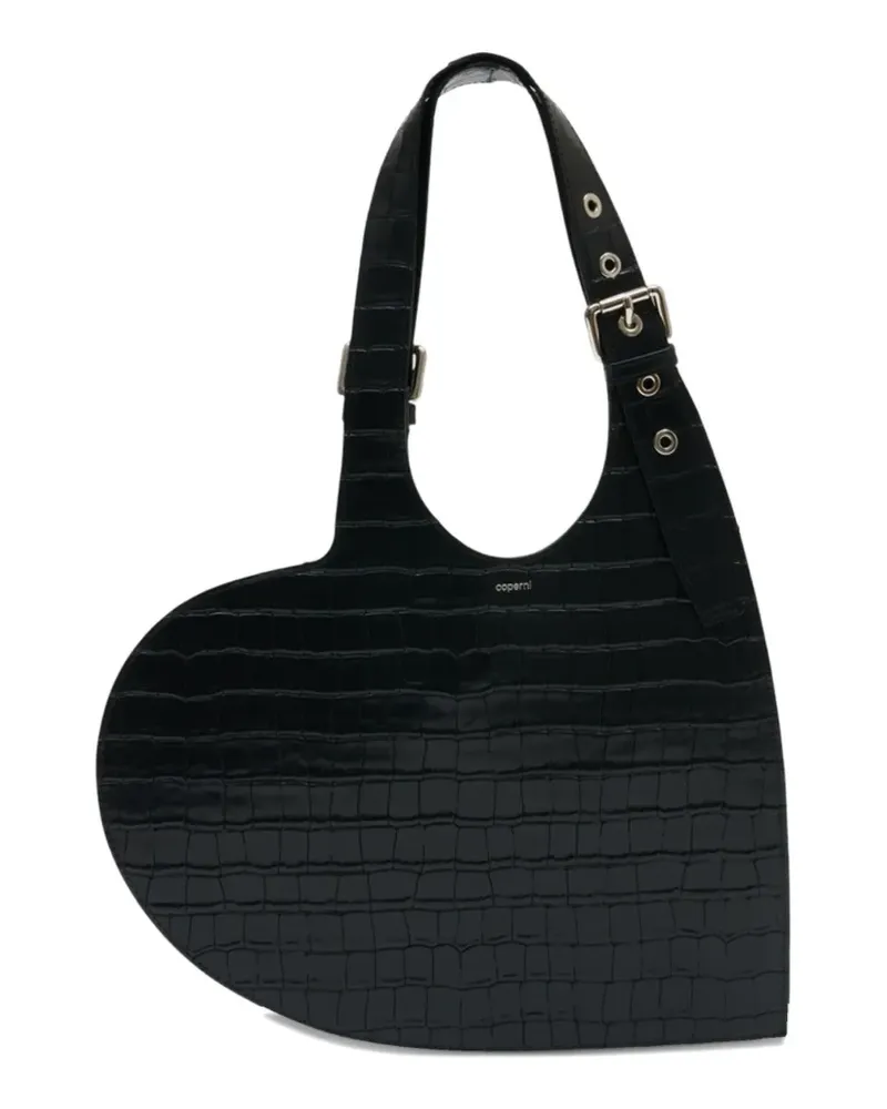 COPERNI Croco heart tote shoulder bag - Schwarz Schwarz