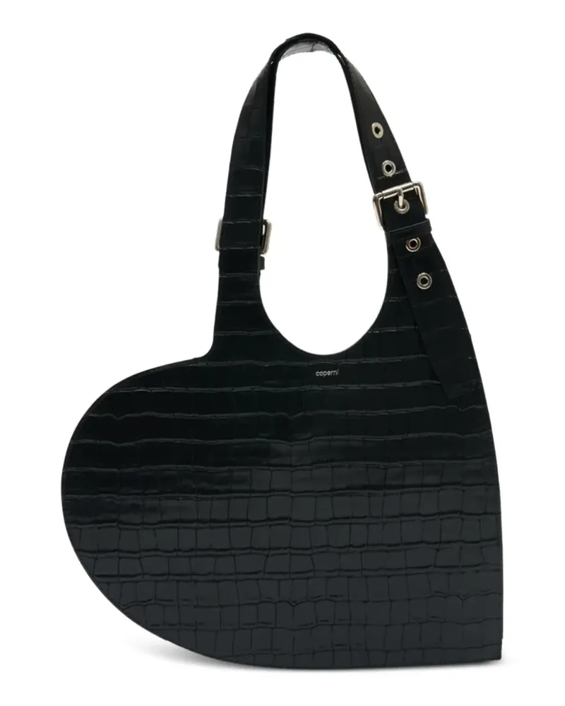 COPERNI Croco heart tote shoulder bag - Schwarz Schwarz