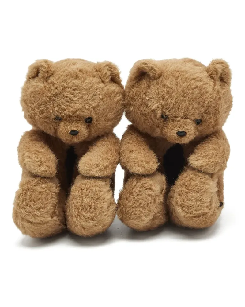 VETEMENTS Hug Me Slipper mit Teddy - Braun Braun