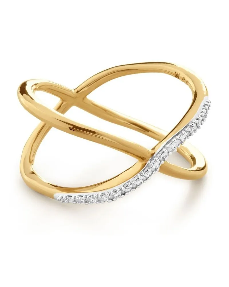 Monica Vinader Riva Diamond Kiss Ring - Gold Gold