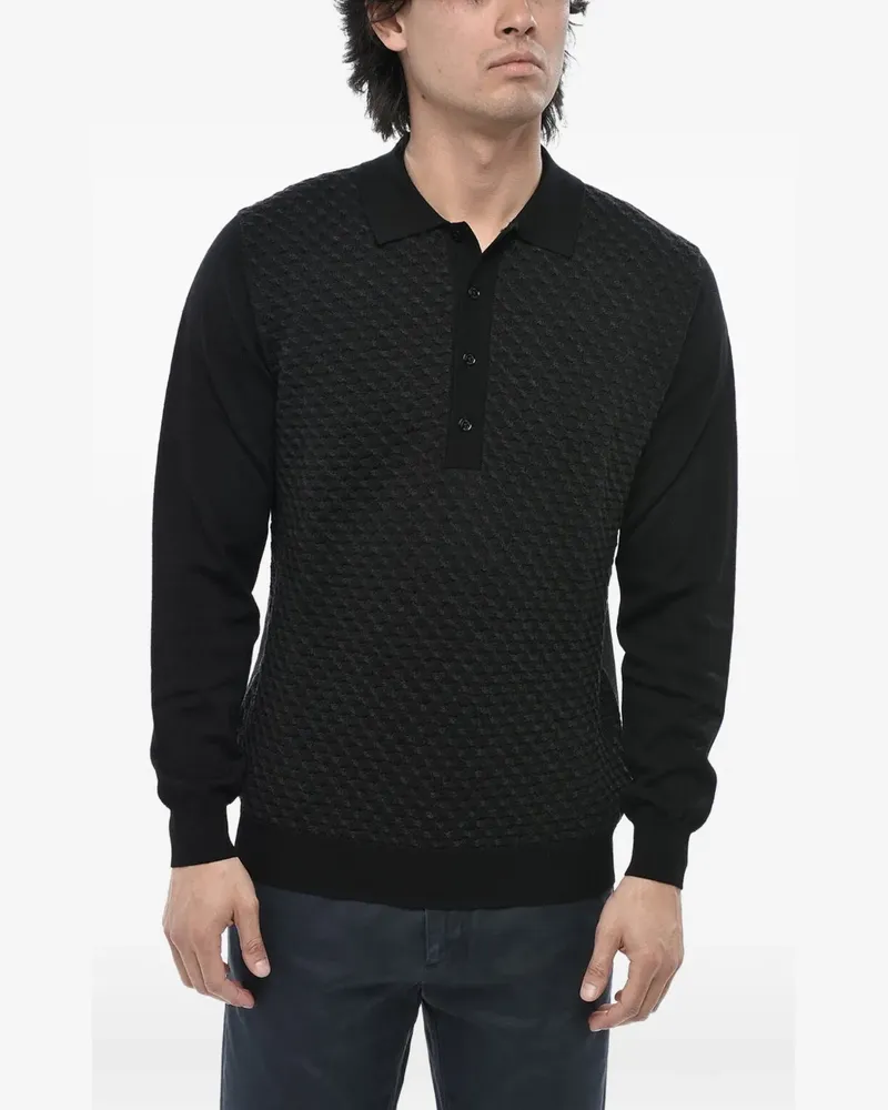 Paolo Pecora Milano polo-collar sweater - Schwarz Schwarz