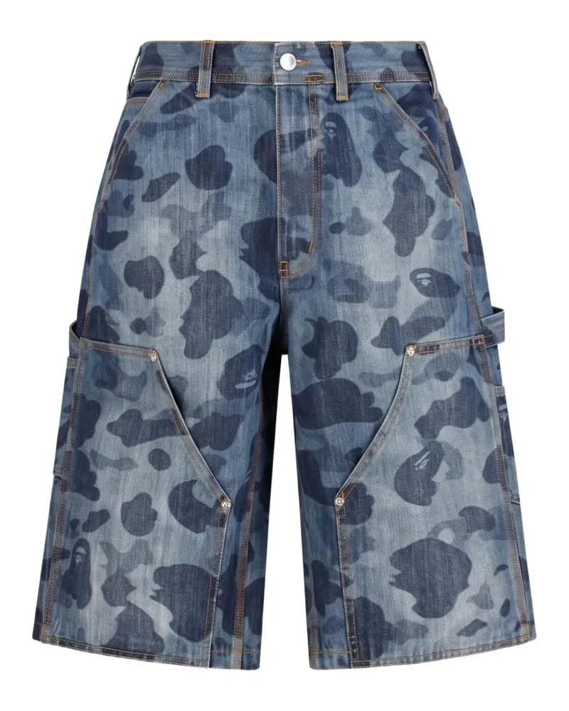 BAPE 1st Camo double-knee shorts - Blau Blau