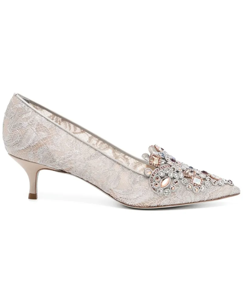 René Caovilla Cinderella Pumps mit Kristallen - Grau Grau