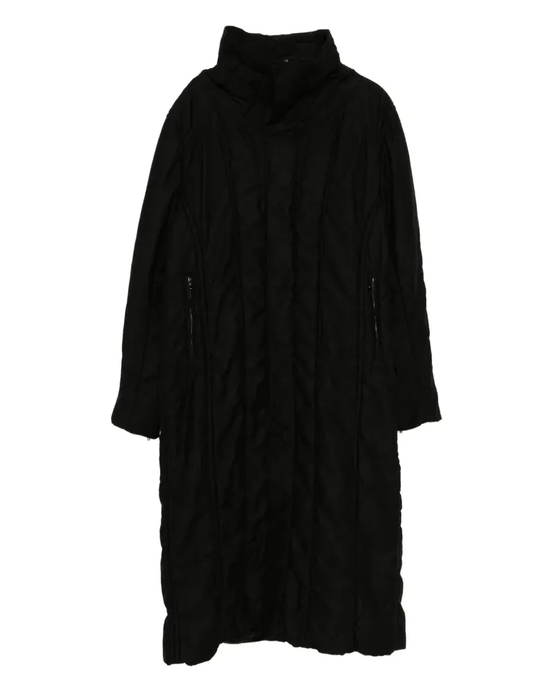 Julius Wattierter Mantel mit Reißverschluss - Schwarz Schwarz