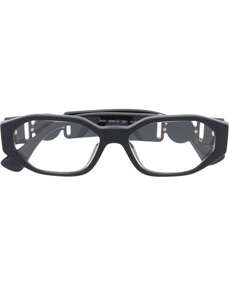 Versace Eckige Brille mit Logo - Schwarz Schwarz
