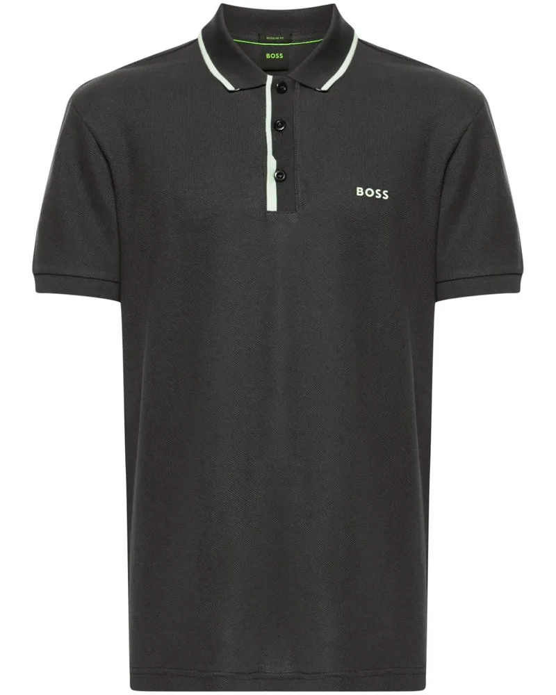 HUGO BOSS Poloshirt mit Logo-Applikation - Grau Grau