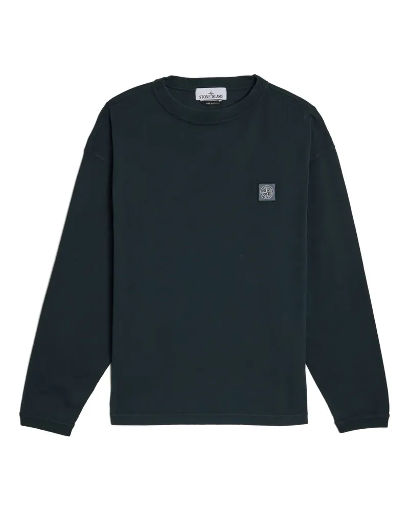 Stone Island long-sleeve logo-patch T-shirt - Blau Blau