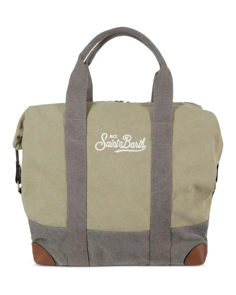 MC2 Saint Barth logo-embroidered canvas travel bag - Grün Grün