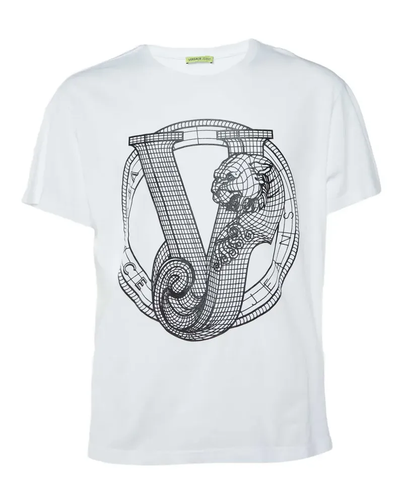 Versace Jeans T-Shirt mit Logo-Print - Weiß Weiß