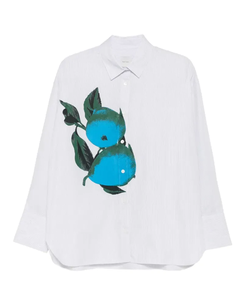 Paul Smith Gestreiftes Sweatshirt mit Früchten - Weiß Weiß
