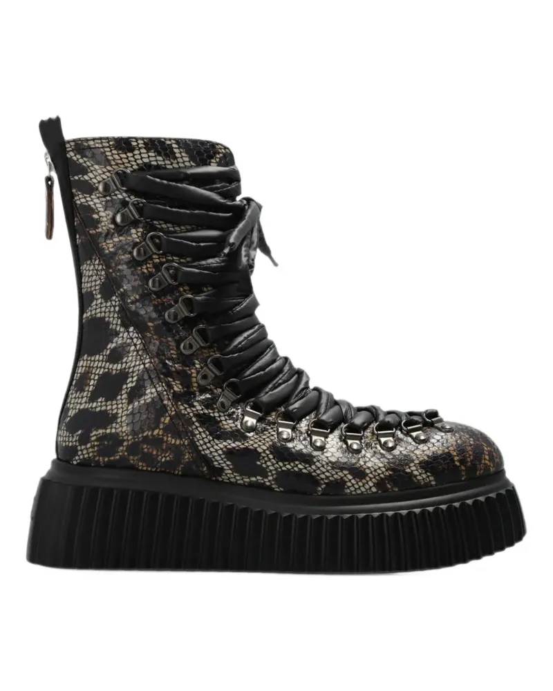 Attilio Giusti Leombruni Dromo snake-effect ankle boots - Braun Braun