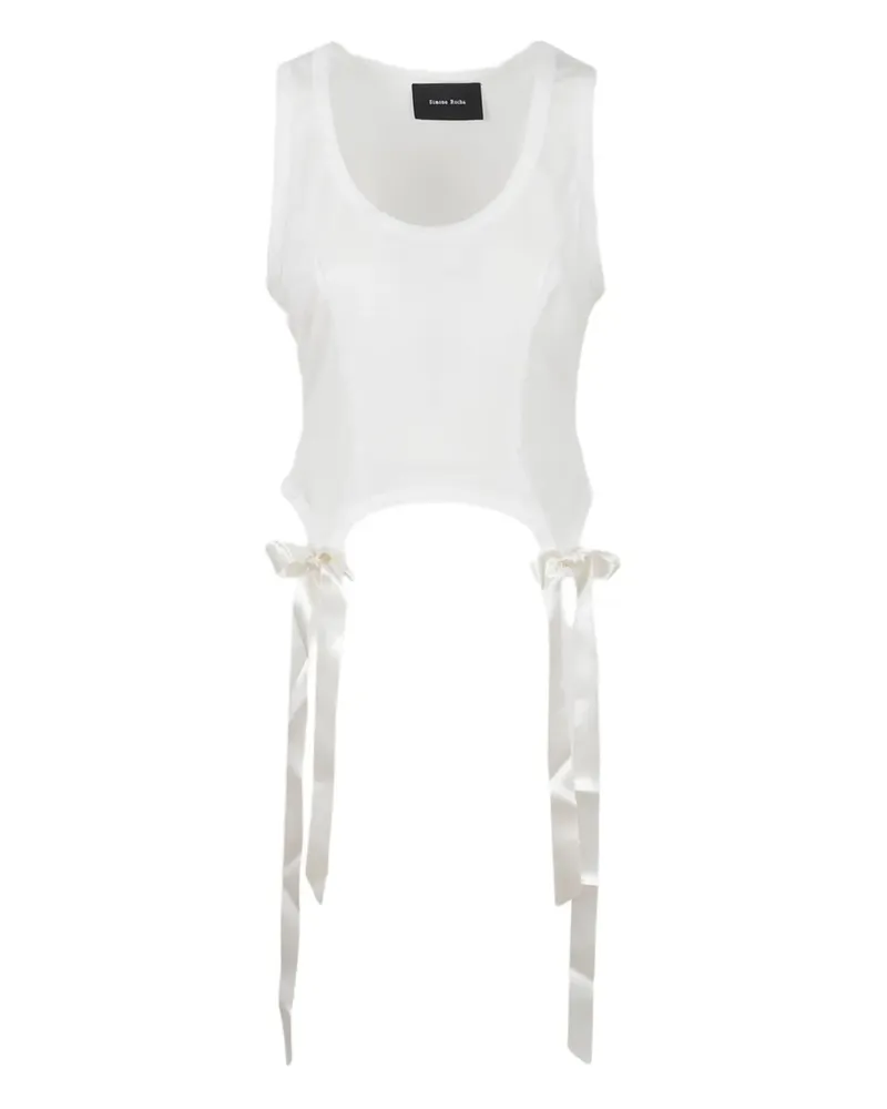Simone Rocha Tanktop mit Schleifendetail - Weiß Weiß
