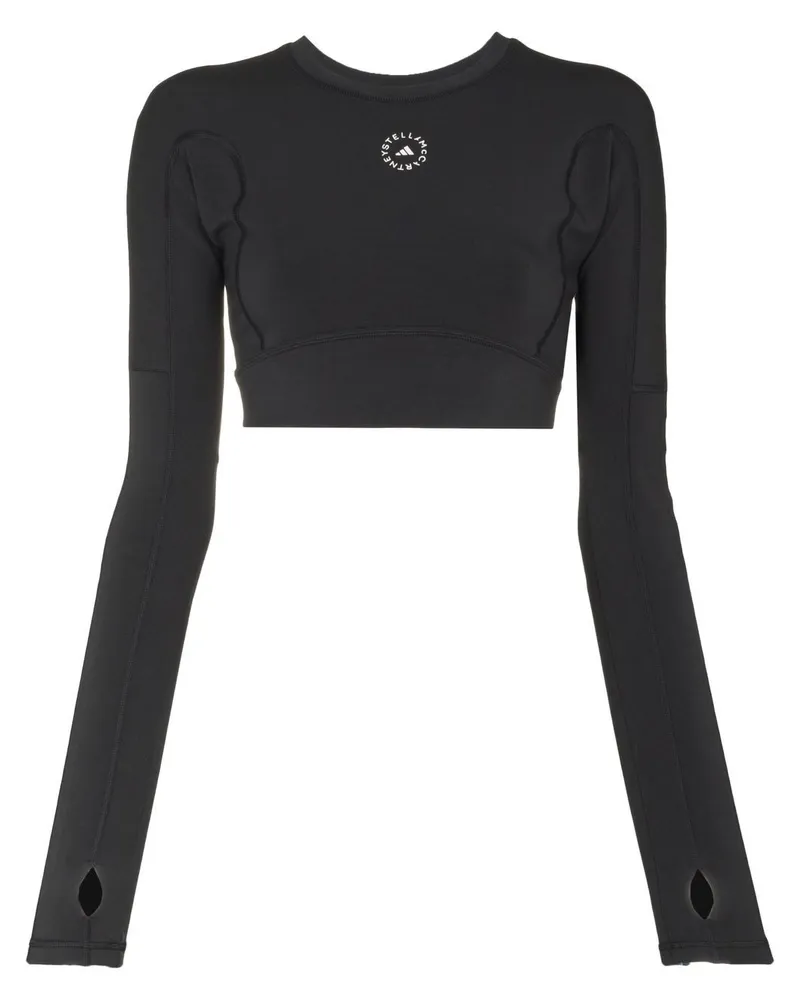 adidas TrueStrength Cropped-Top mit Cut-Out - Schwarz Schwarz