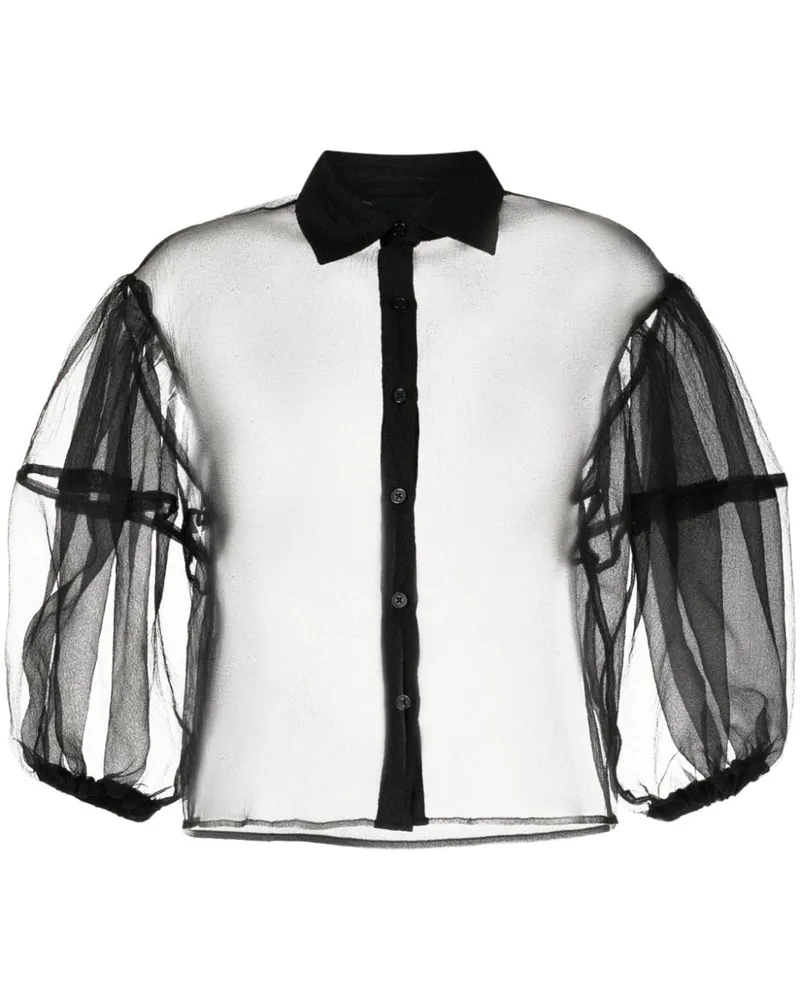 Cynthia Rowley Organza-Hemd mit Sheer-Effekt Schwarz