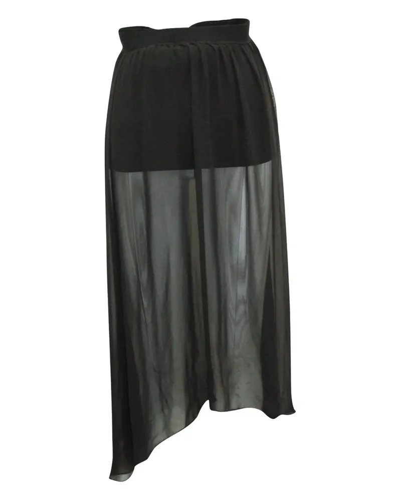 Alice + Olivia ruffle sheer midi skirt - Schwarz Schwarz