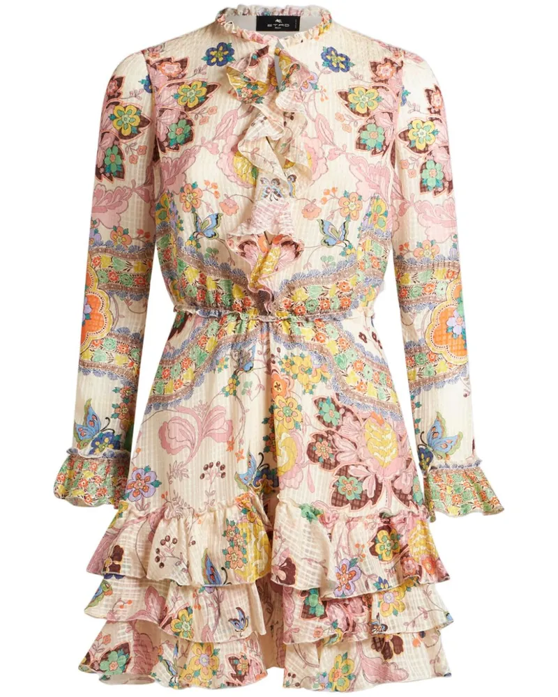 Etro Minikleid mit Rüschen - Nude Nude