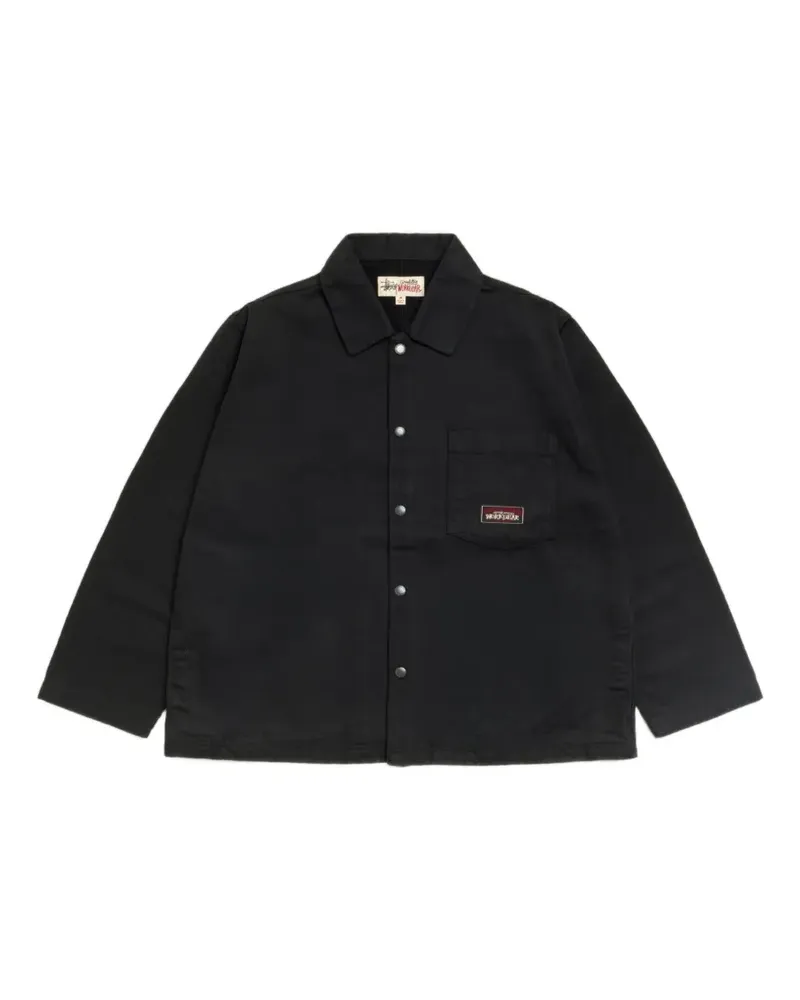 Stüssy Arbeitshemdjacke aus Canvas - Schwarz Schwarz