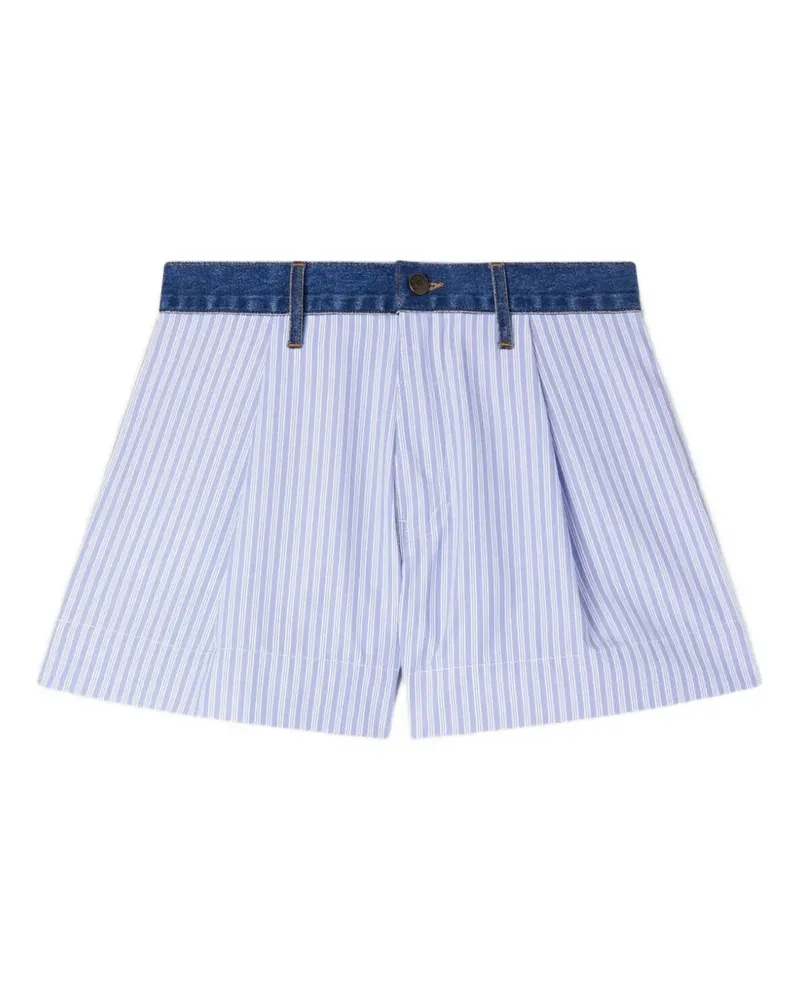 Sandro Gestreifte Shorts - Weiß Weiß