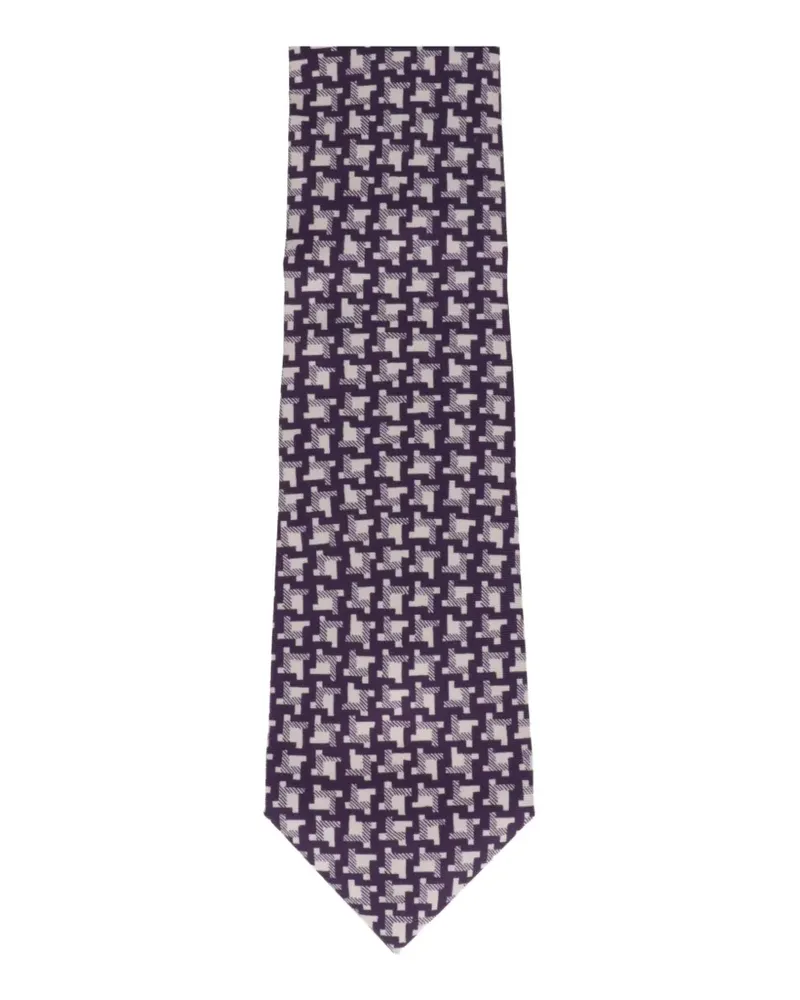 Tom Ford houndstooth-pattern tie - Violett Violett