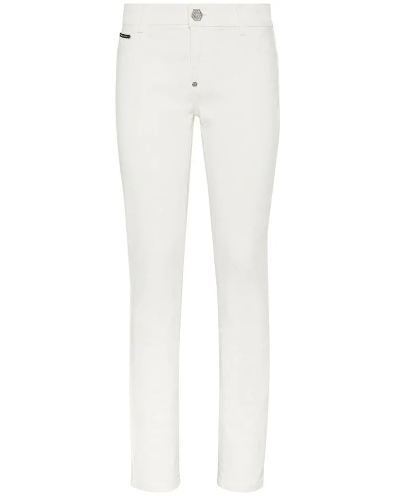 Philipp Plein Skinny-Jeans mit Logo-Patch - Weiß Weiß