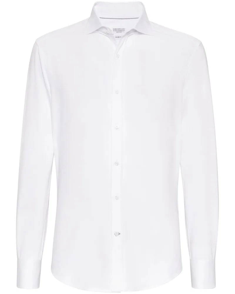 Brunello Cucinelli Hemd mit Spreizkragen - Weiß Weiß